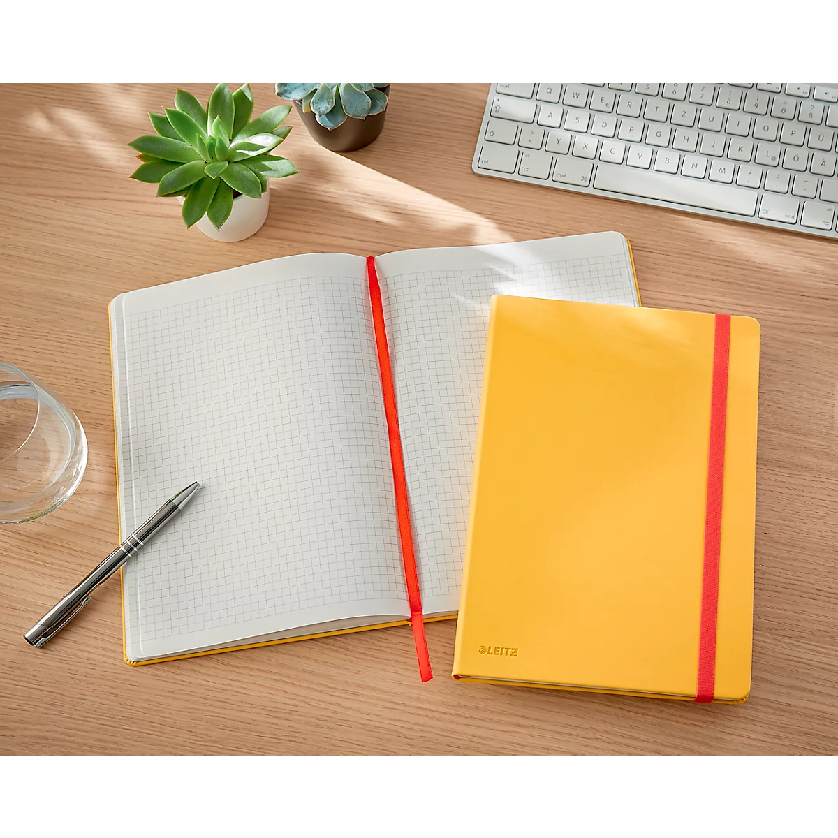 Carnet de notes Leitz Cosy, DIN B5, quadrillé, papier 100 g/m², 80 feuilles, couverture rigide, jaune