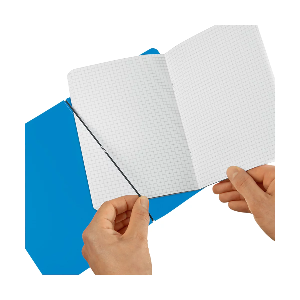 Carnet de notes my.book Herlitz, format A4, plastique, 2 x 40 feuilles quadrillées/lignées, bleu
