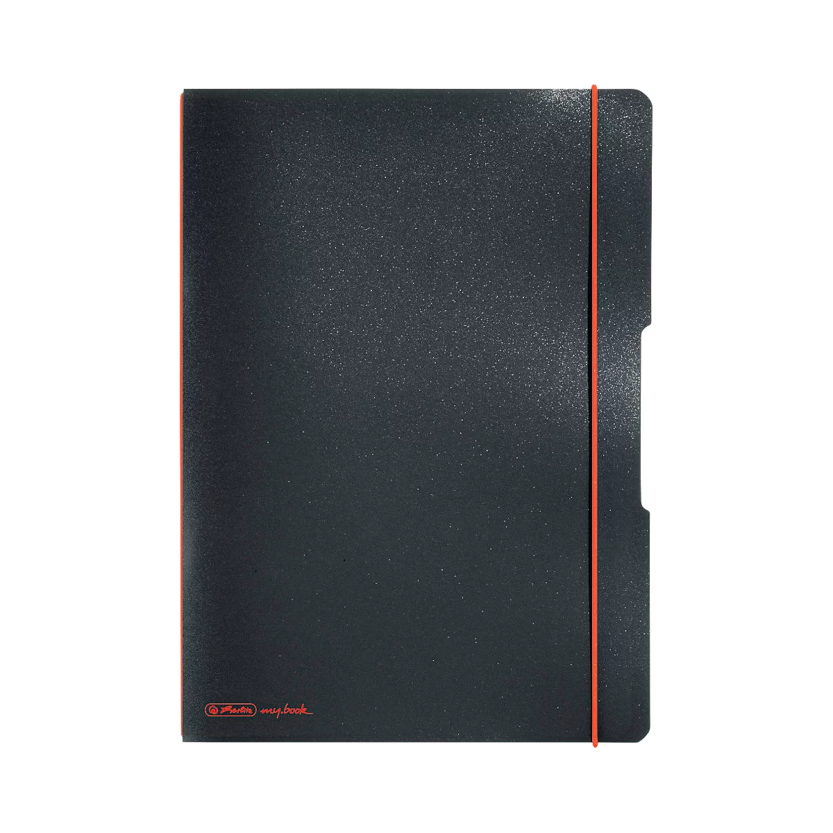 Carnet de notes my.book Herlitz, format A4, plastique, 2 x 40 feuilles quadrillées/lignées, noir
