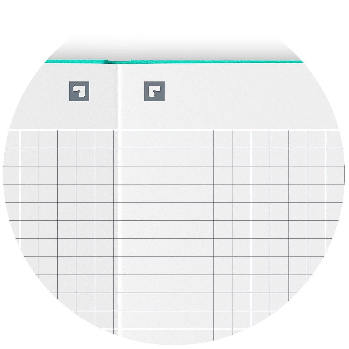 Carnet de notes Oxford Signature, DIN A5, 80 feuilles, quadrillé, avec marge gauche, Optik Paper®, turquoise