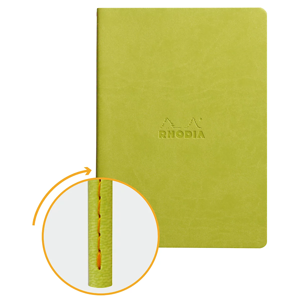 Carnet de notes Rhodia, 32 feuilles, DIN A5, 90 g/m², ligné, anis