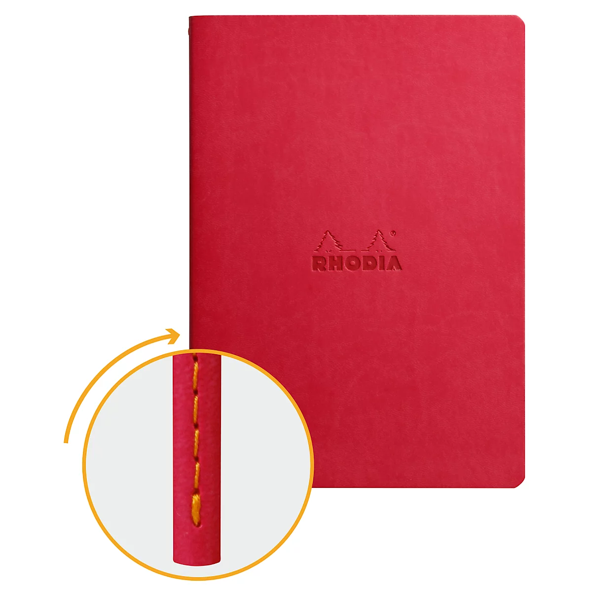 Carnet de notes Rhodia, 32 feuilles, DIN A5, 90 g/m², ligné, coquelicot