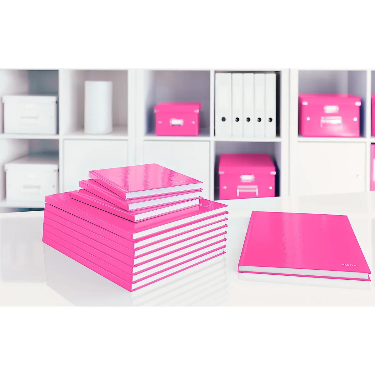 Carnet de notes WOW 4628 LEITZ, format A5, quadrillé, rose