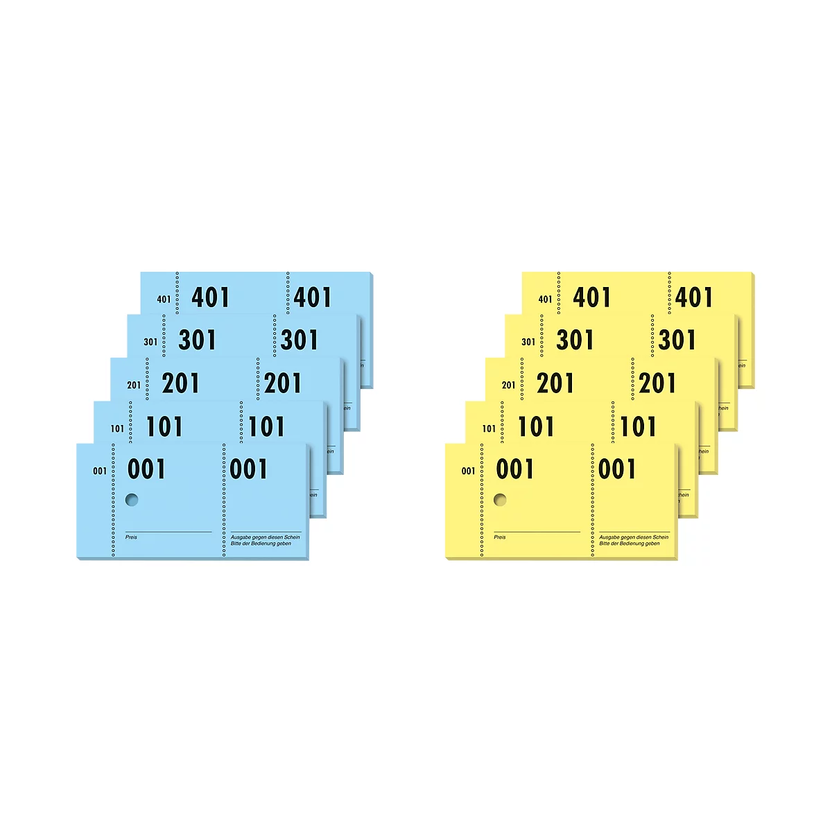 Carnet de tickets à vestiaire GN500 Sigel, avec perforation, numérotés de 1 à 500, 5 p.