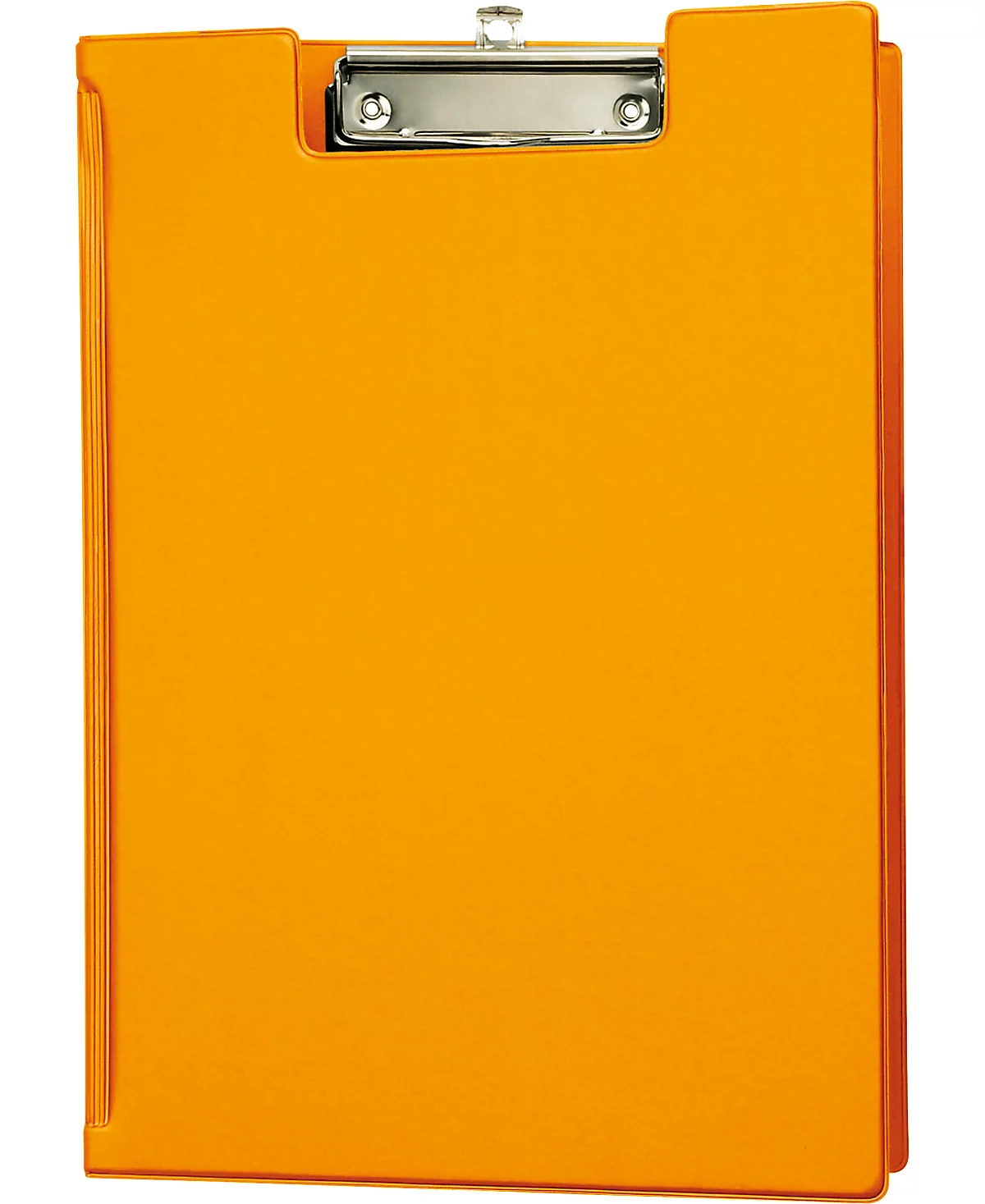 Carpeta con clip MAUL, DIN A4, con clip metálico, portabolígrafos, 319 x 229 x 13 mm, cartón con cubierta de lámina, naranja