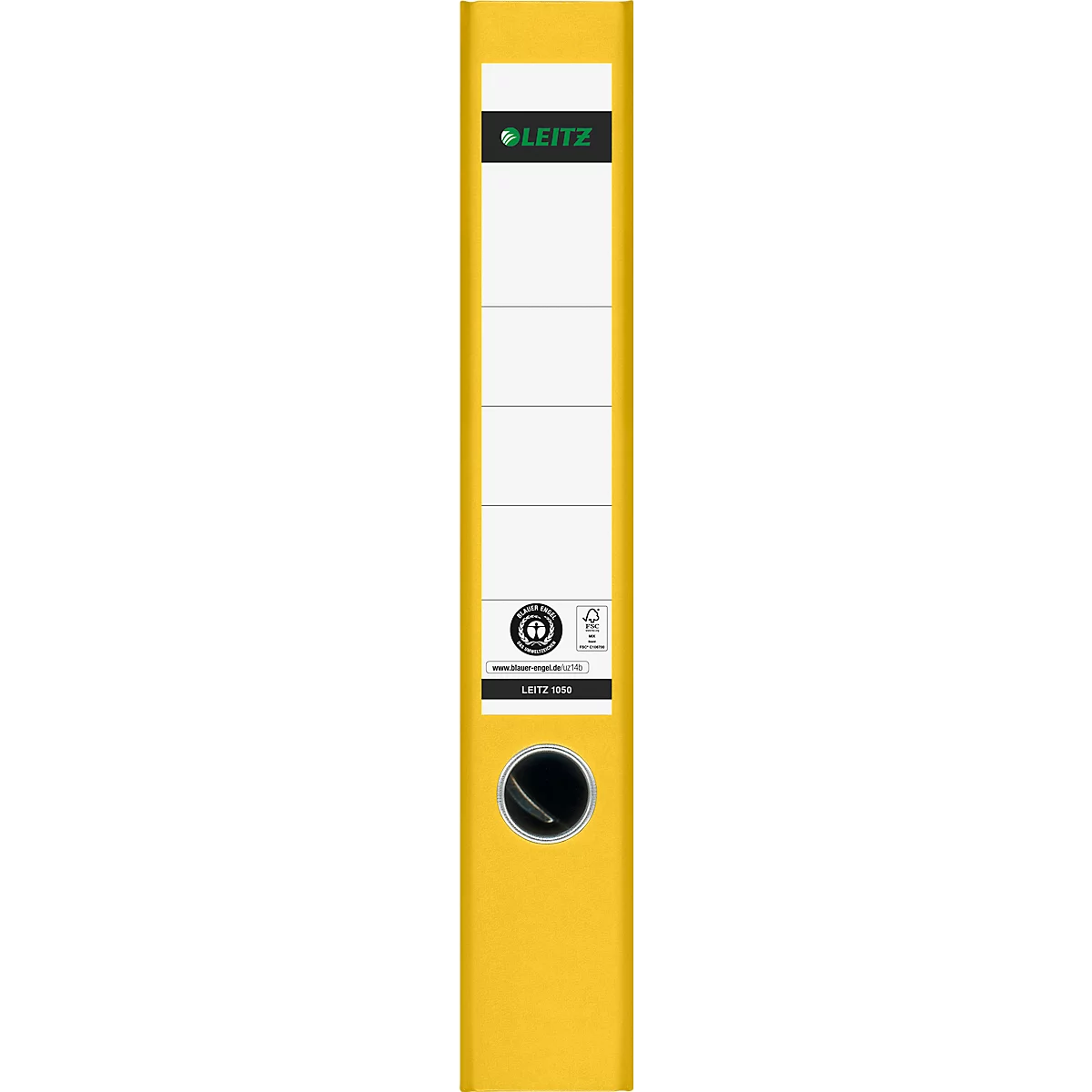Carpeta LEITZ® 1050, DIN A4, ancho de lomo 52 mm, agujero de agarre, etiqueta de lomo encolada, cartón duro, 20 unidades, amarillo