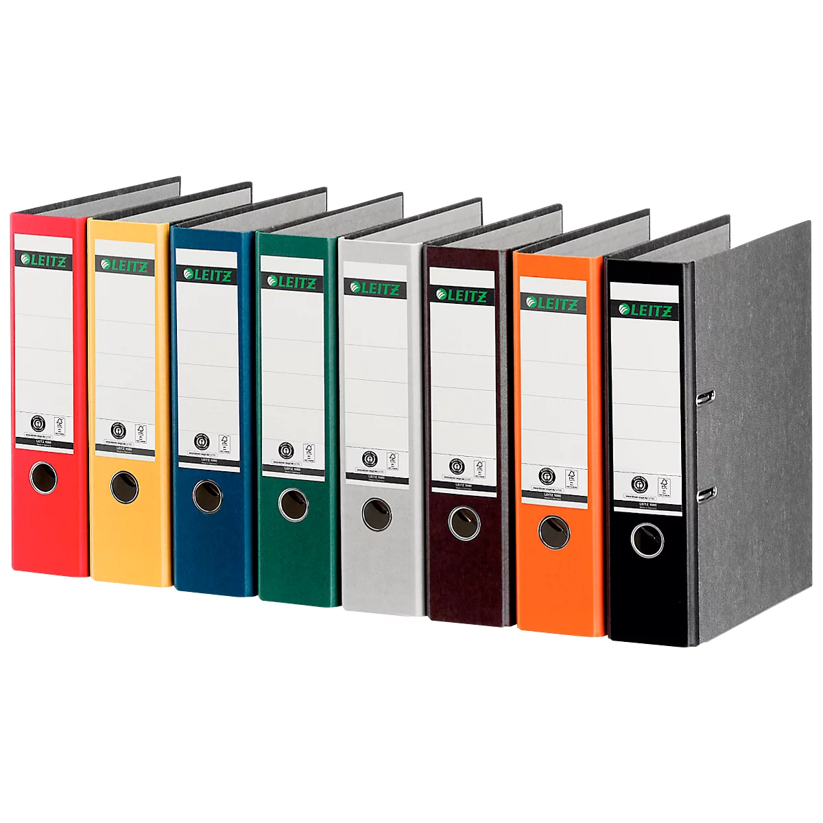 Carpeta LEITZ® 1080, DIN A4, ancho de lomo 80 mm, agujero de agarre, etiqueta de lomo pegada, cartón duro, 20 unidades, rojo