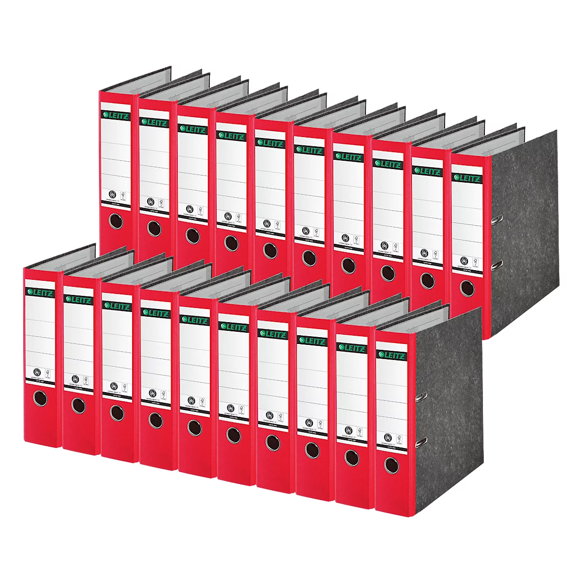 Carpeta LEITZ® 1080, DIN A4, ancho de lomo 80 mm, agujero de agarre, etiqueta de lomo pegada, cartón duro, 20 unidades, rojo