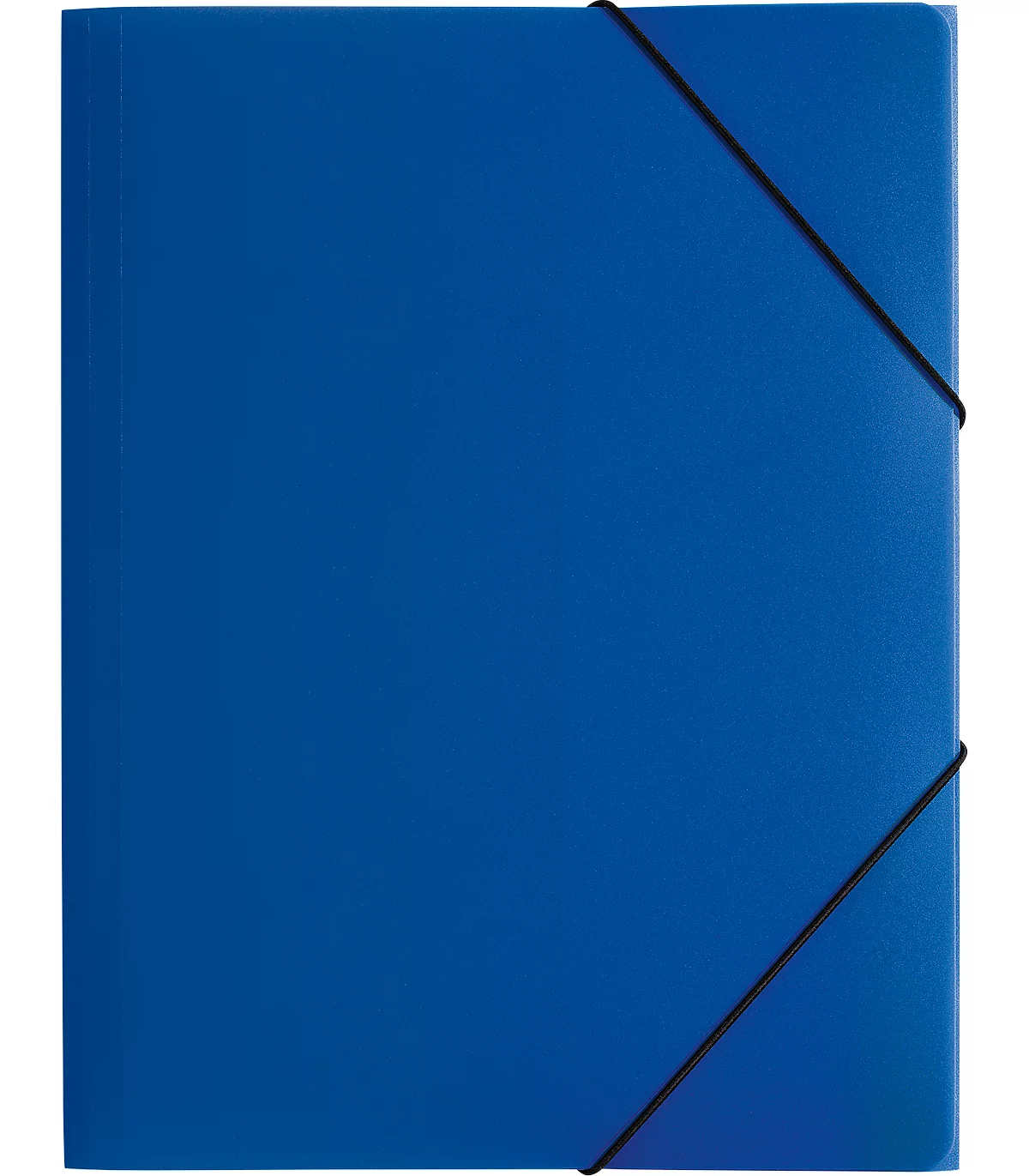 Carpeta Pagna con 3 solapas y banda elástica, A4, PP, azul