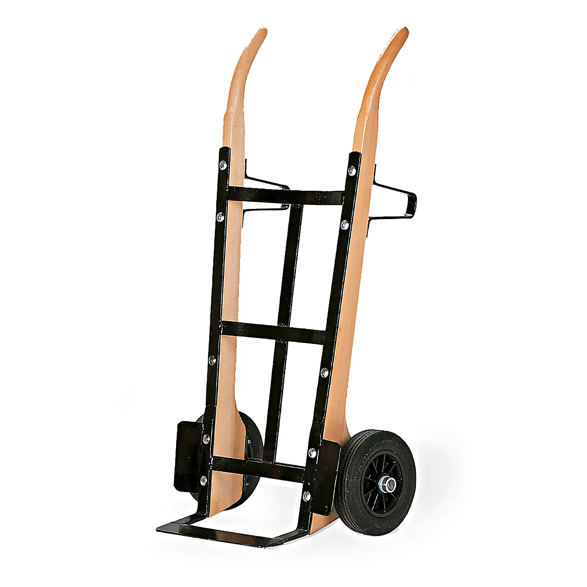Carretilla para sacos de madera con pala de acero plano, capacidad de carga 250 kg, ruedas neumáticas
