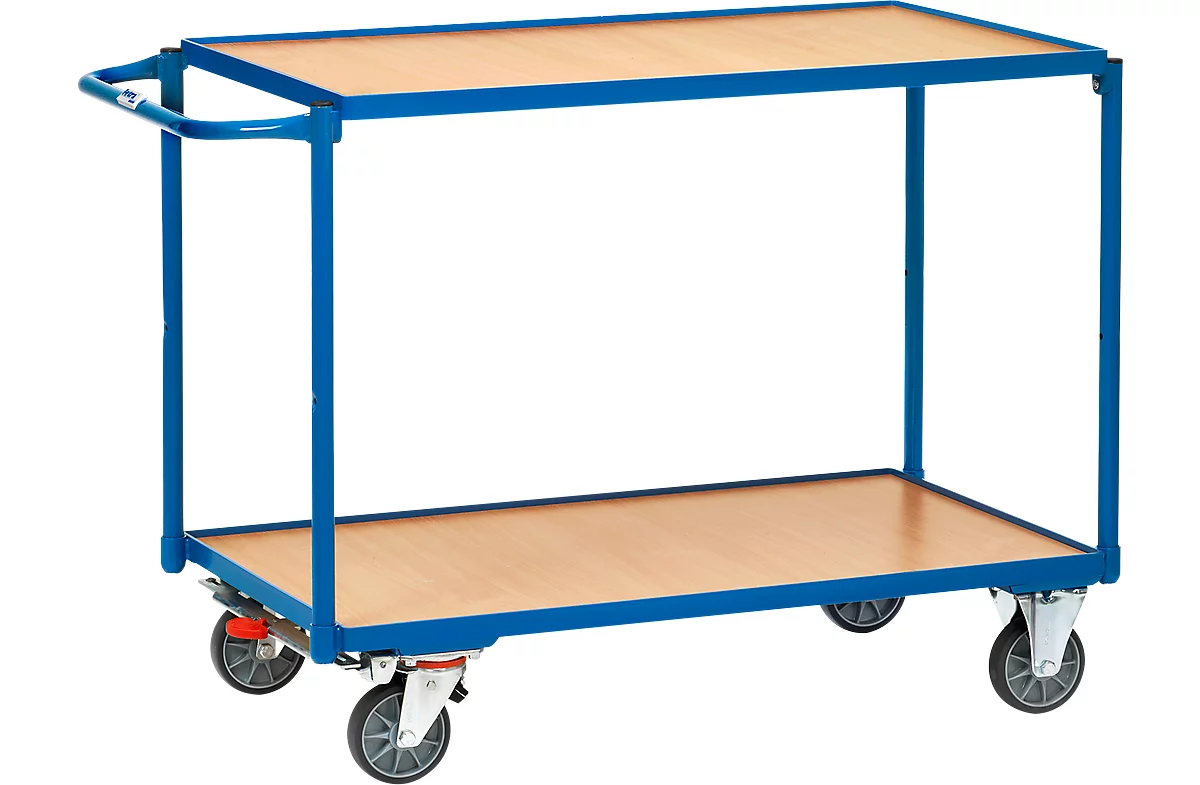 Carrito de transporte con mesa con 2 niveles, 850 x 500 mm