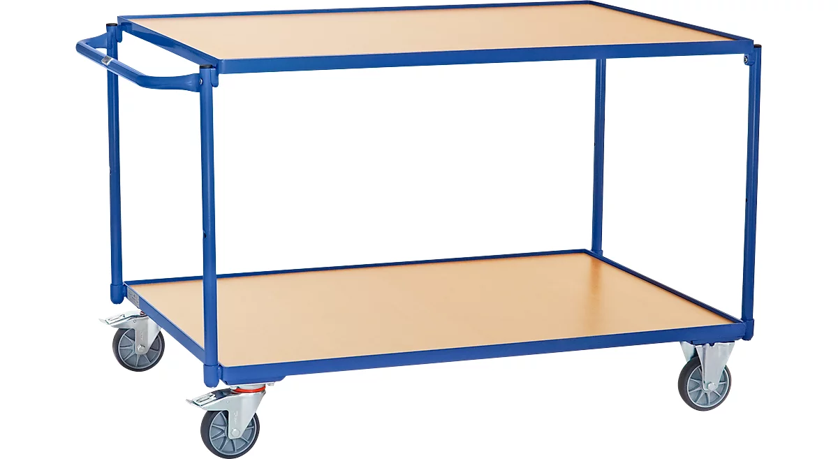 Carrito de transporte con mesa ligero fetra®, 2 estantes, 1200 x 800 mm