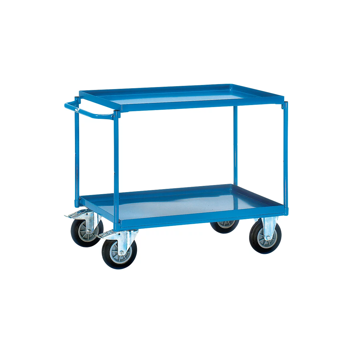 Carro con estantes 4820, con 2 estantes, acero, L 850 x A 500 mm, capacidad de carga 400 kg, azul