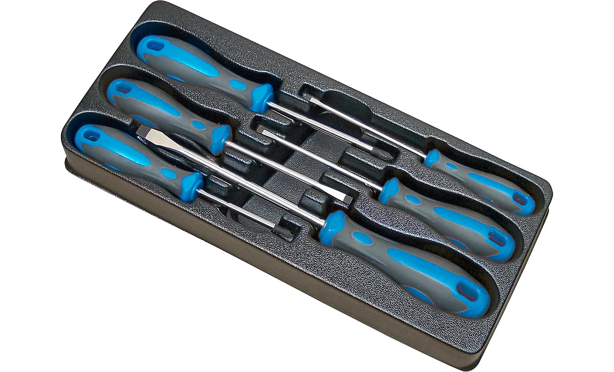 Carro de herramientas BASIC incl. juego de herramientas de 115 piezas, azul
