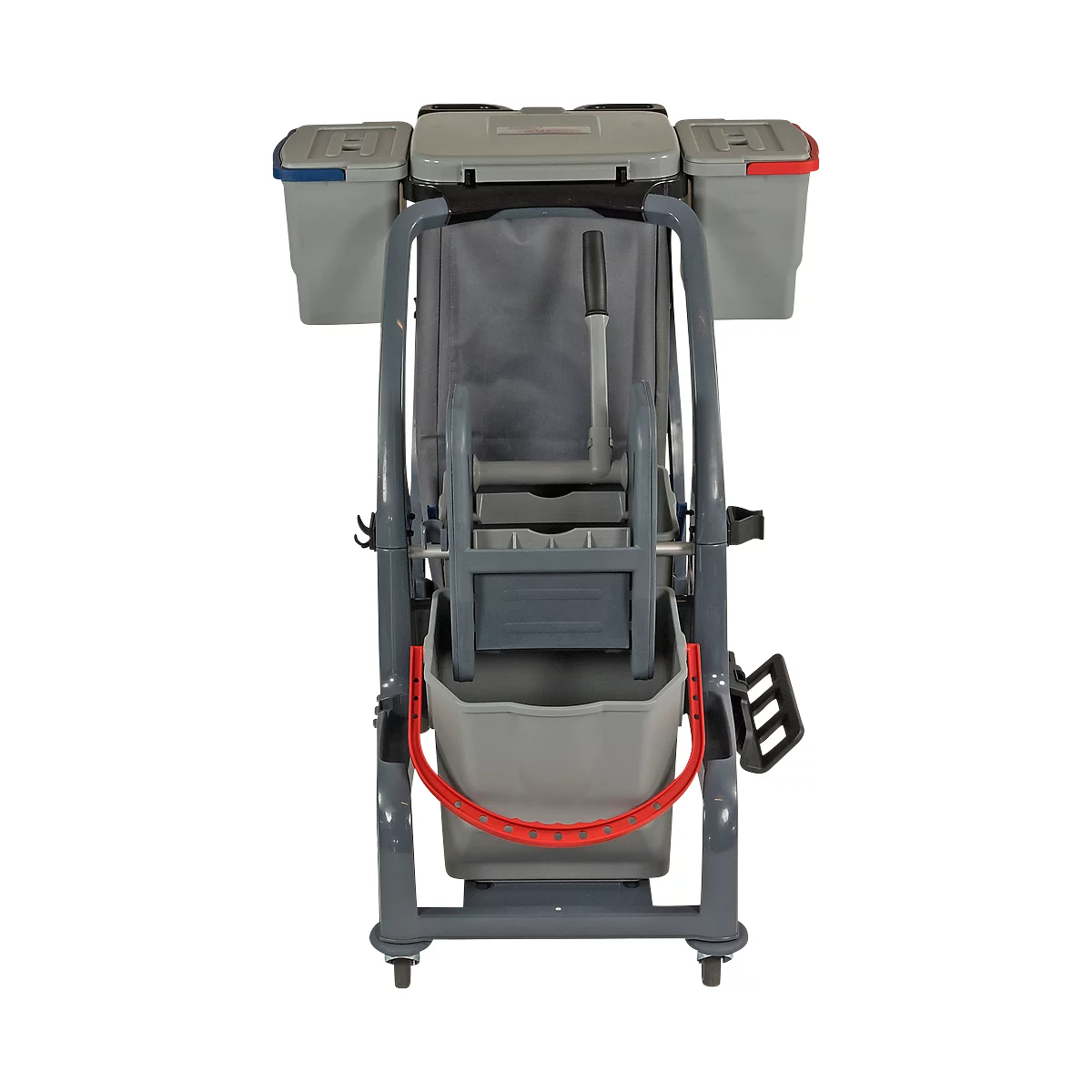 Carro de limpieza Sprintus CombiX XL, 4 cubos/55 l total, soporte para bolsas, para interior, gris