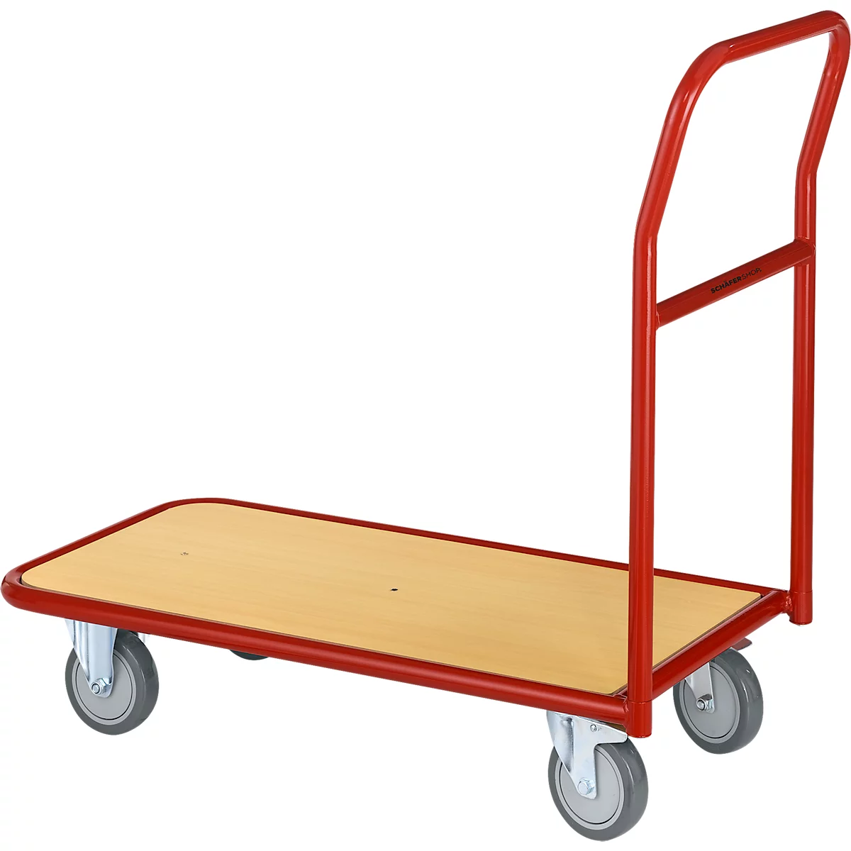 Carro de plataforma Carro de plataforma con asa de empuje, L 960 x A 450 mm, capacidad de carga 200 kg, rojo