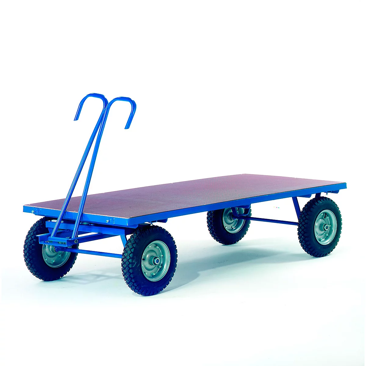 Carro manual de plataforma sin laterales, ruedas de goma maciza, 2000 x 1000 mm