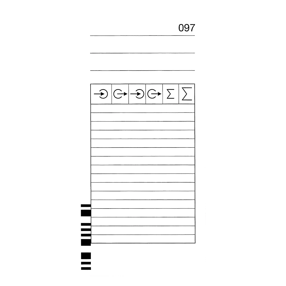 Carte de pointage BÜRK, codé, pour pointeuse K875/K895, 200 p.