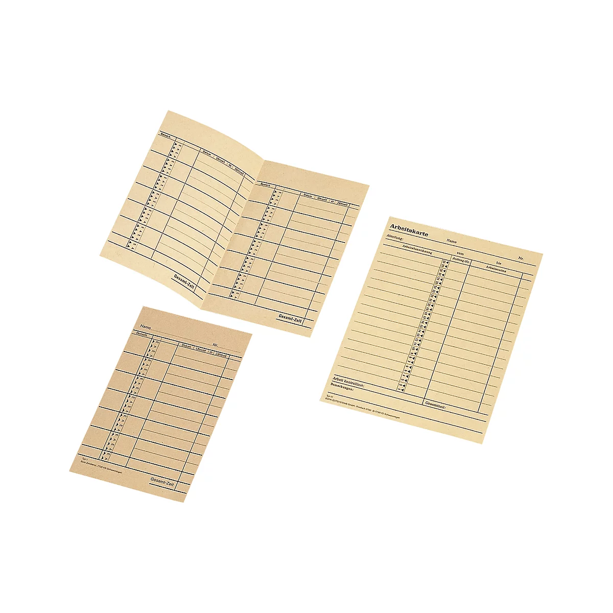 Carte de pointage BÜRK, fiche de salaire hebdomadaire, pour pointeuse ZS3200/ZS5200, 500 p.