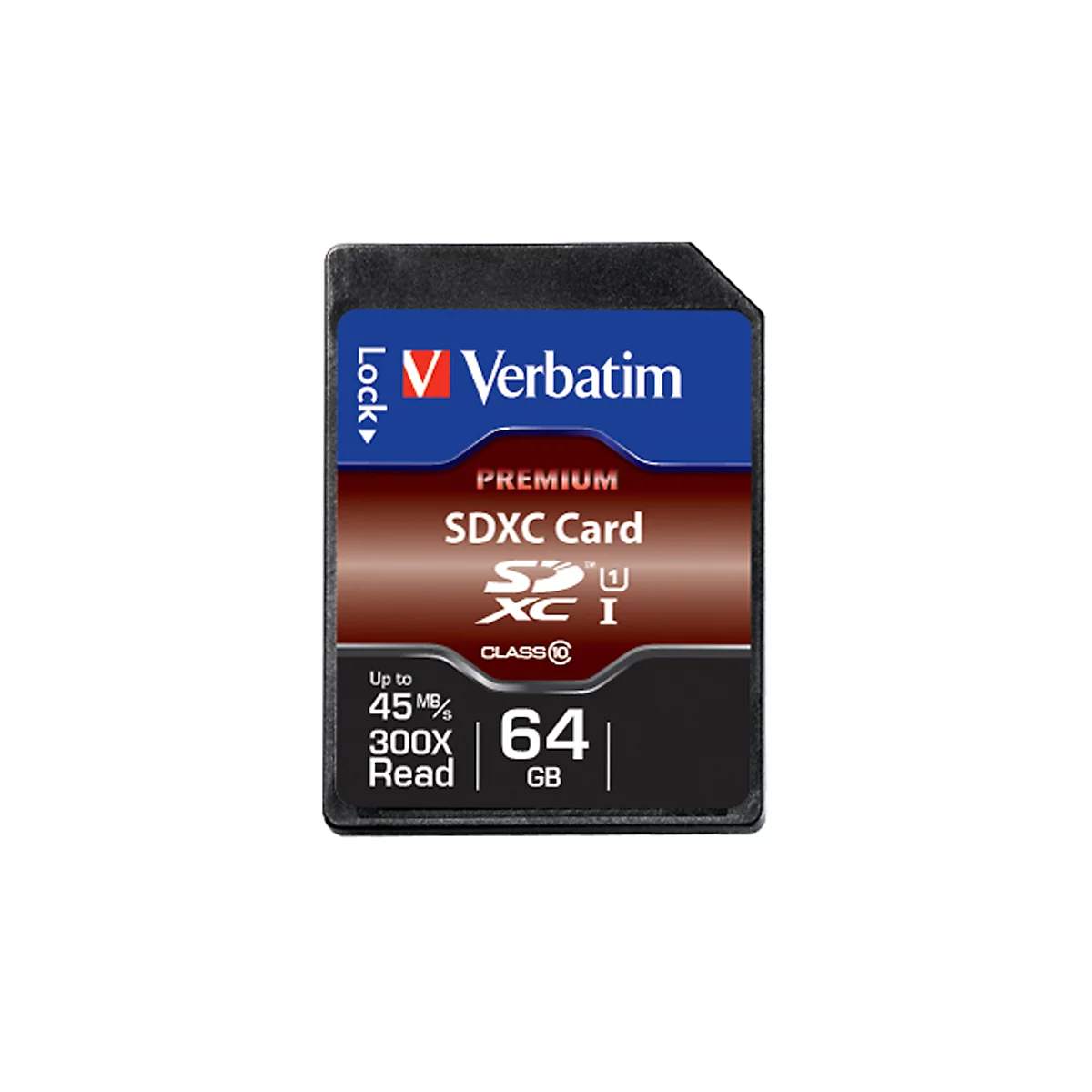 Carte mémoire SDHC/SDXC Premium Verbatim, capacité de stockage 64 Go