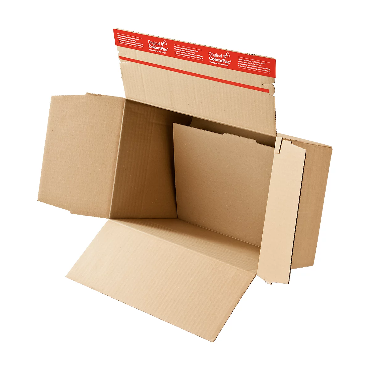 Carton à fond automatique, format A4, double fond, fermeture autocollante, brun, 10 p.