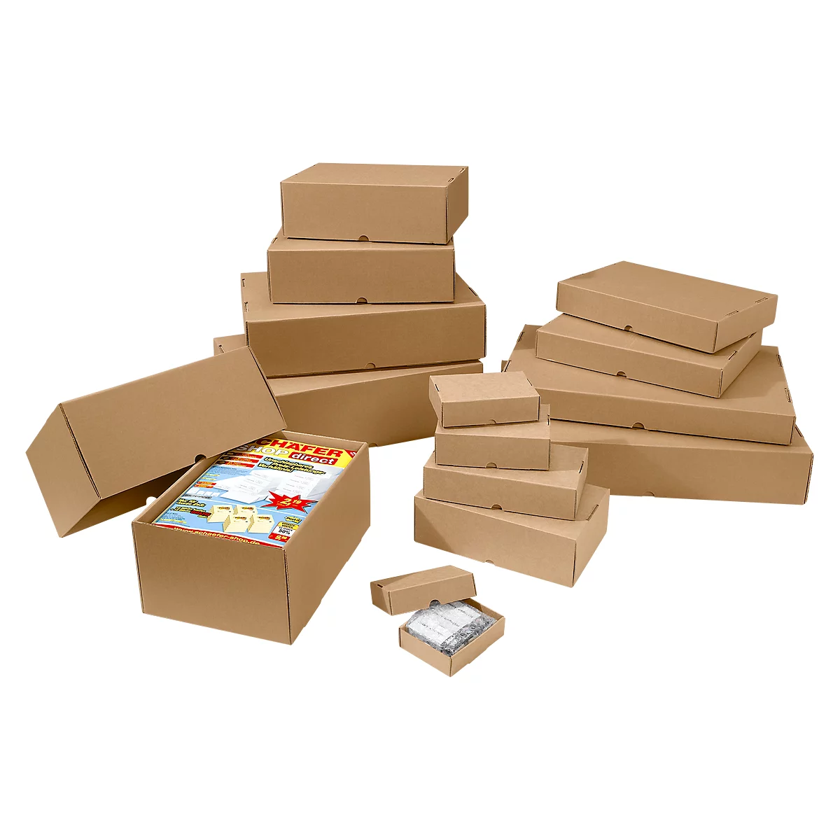 Cartons à couvercle cloche, renforcé, 1 cannelure, 50 p.