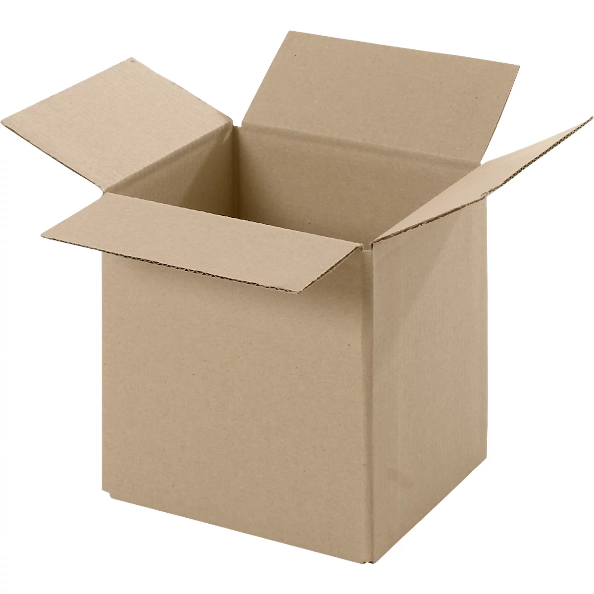 Cartons pliables et ondulés, 1 cannelure, 150 x 150 x 150 mm, brun