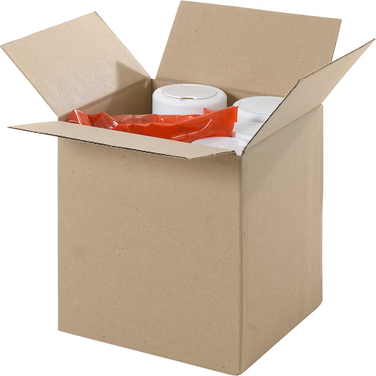 Cartons pliables et ondulés, 1 cannelure, 200 x 200 x 200 mm, brun