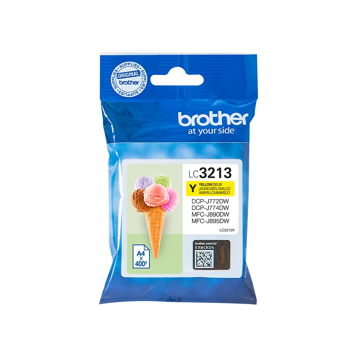 Cartouche d'encre originale Brother LC-3213Y, pack individuel, jaune