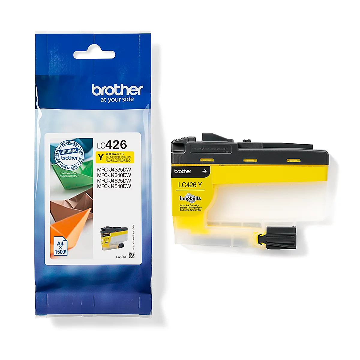 Cartouche d'encre originale Brother LC-426Y, pack individuel, jaune