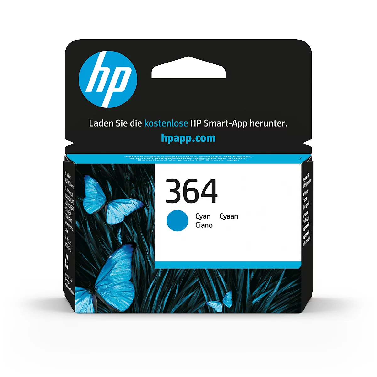 Cartouche d'encre originale HP 364, pack individuel, cyan