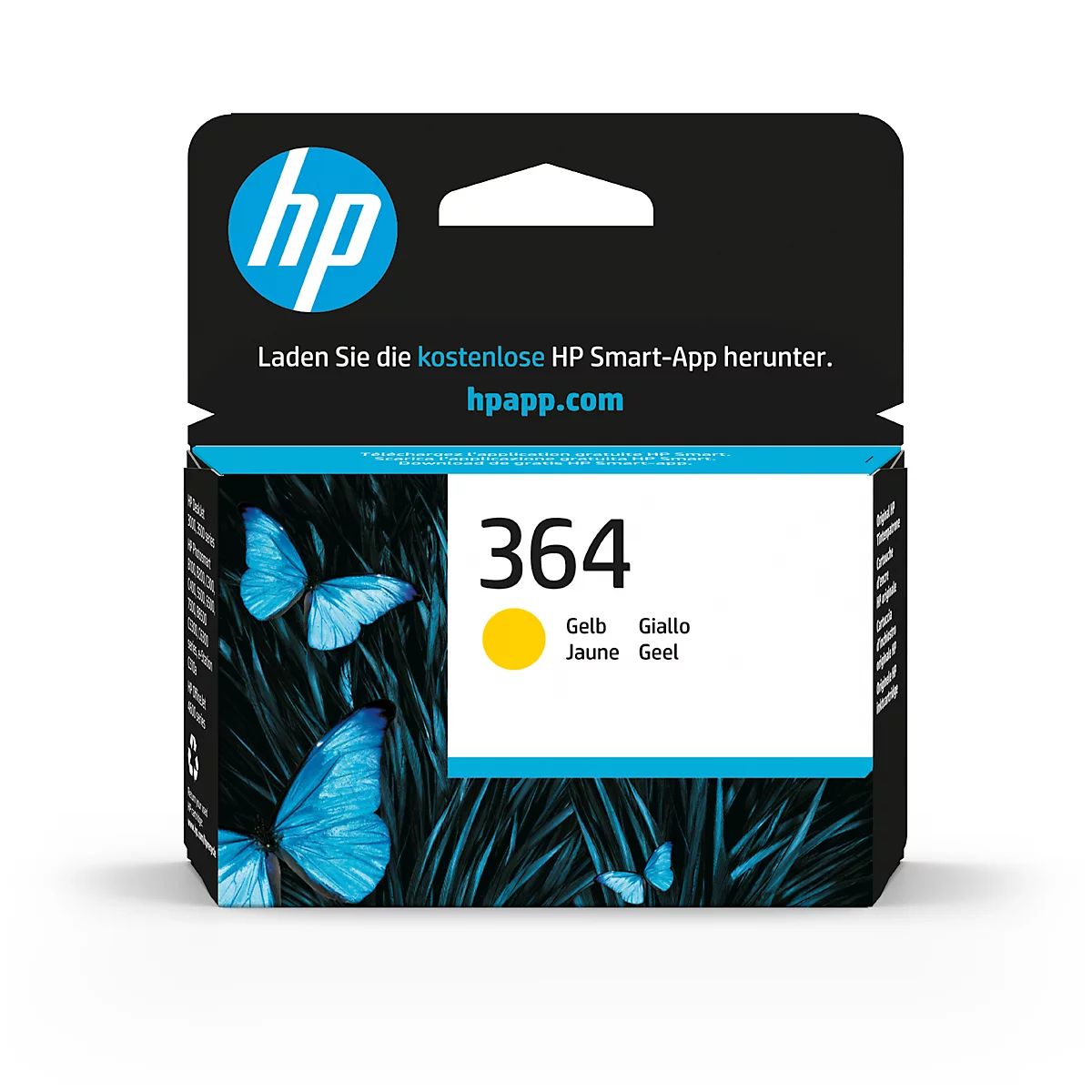 Cartouche d'encre originale HP 364, pack individuel, jaune