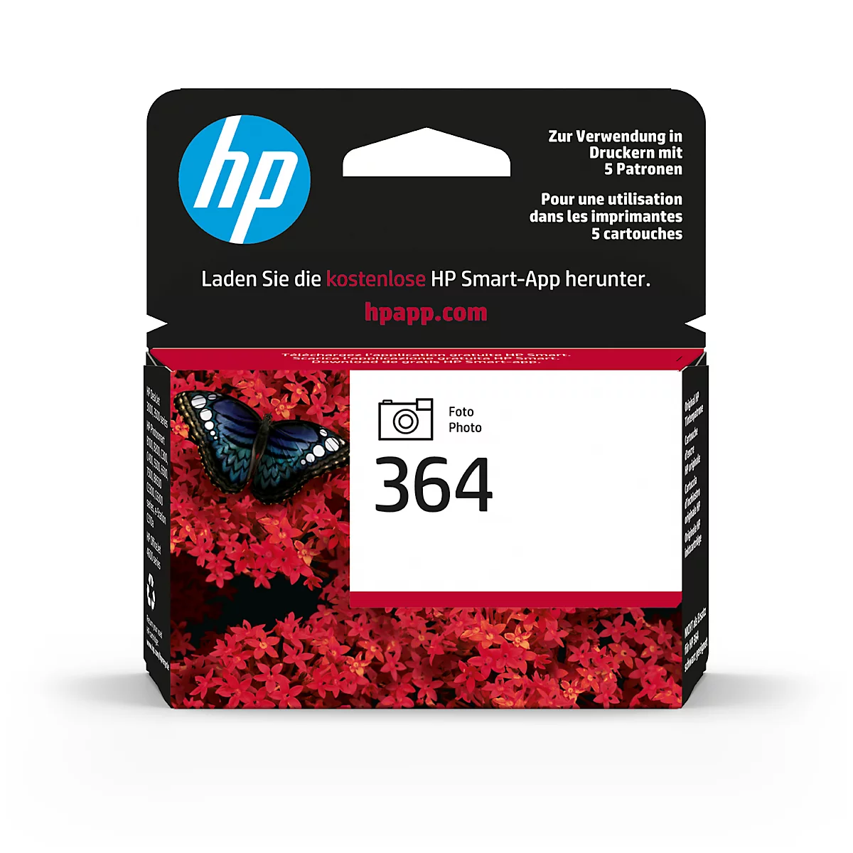 Cartouche d'encre originale HP 364, pack individuel, noir photo
