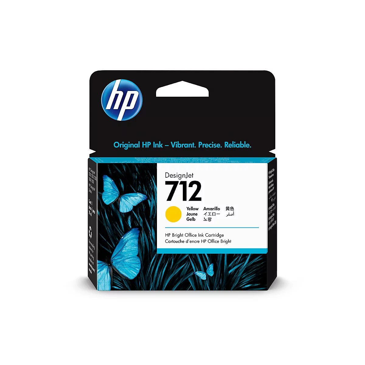 Cartouche d'encre originale HP 712, pack individuel, jaune