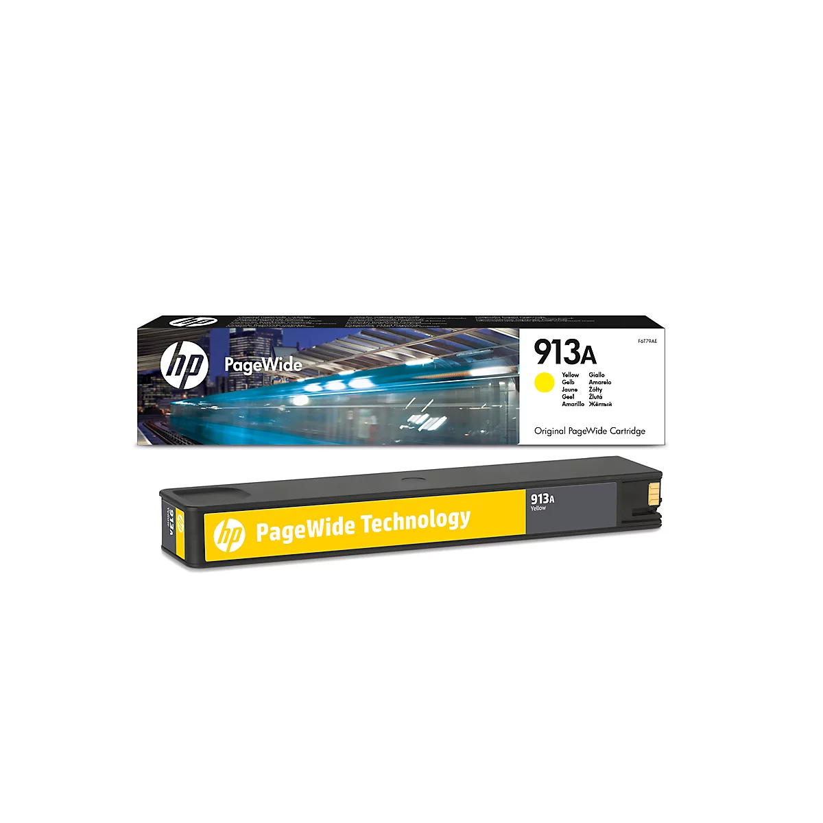 Cartouche d'encre originale HP 913A, pack individuel, jaune