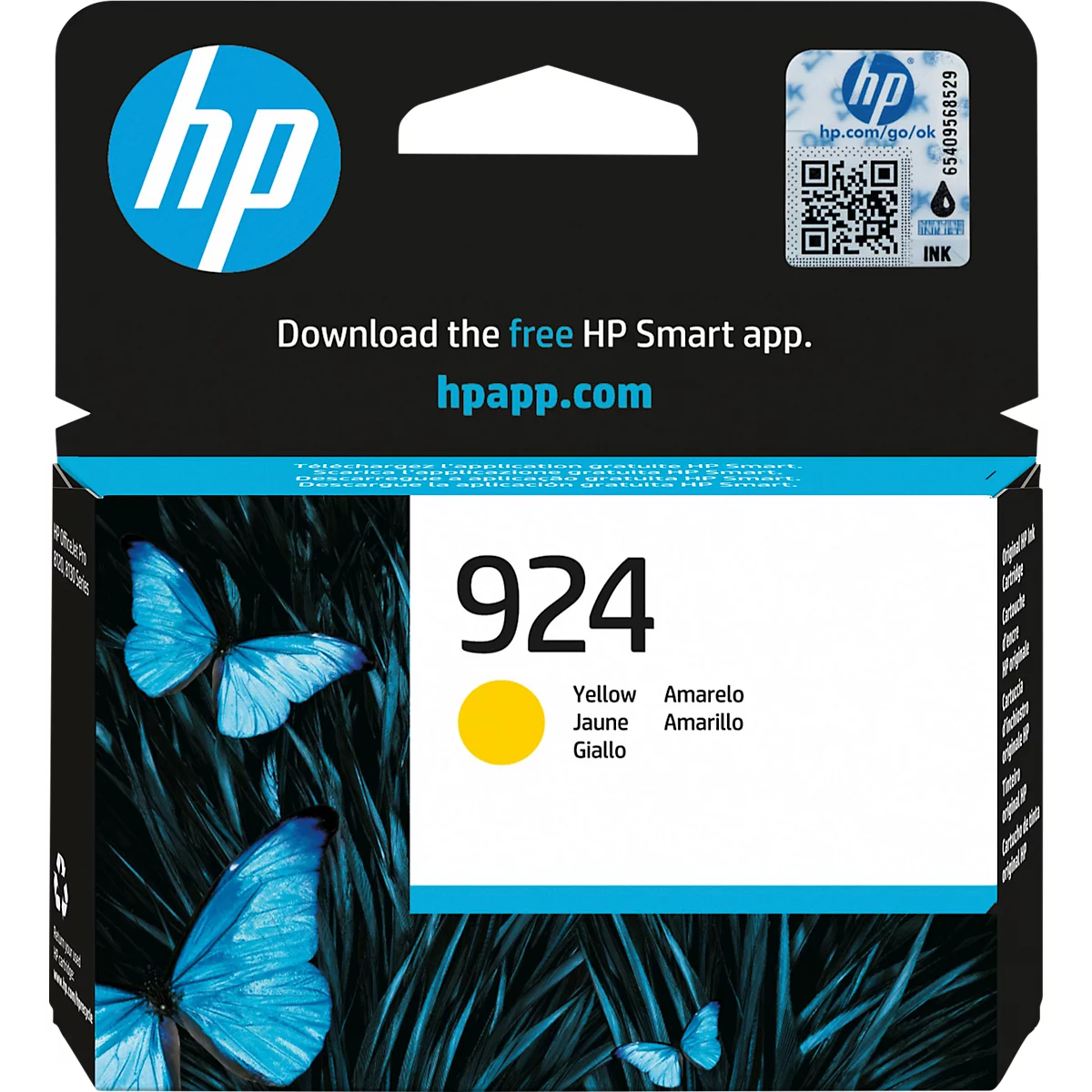 Cartouche d'encre originale HP 924 (4K0U5NE), jusqu'à 400 pages, pack individuel, jaune