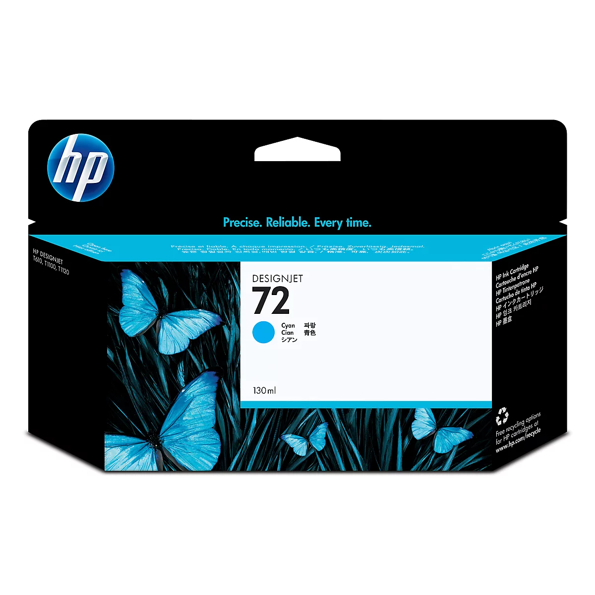 Cartouche d'imprimante 72 C9371A HP, cyan, 130 ml