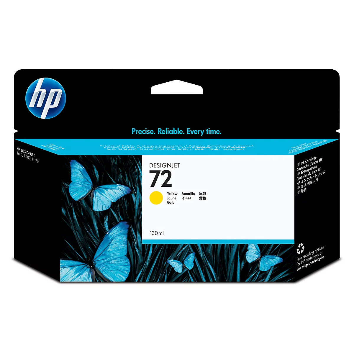 Cartouche d'imprimante 72 C9373A HP, jaune, 130 ml