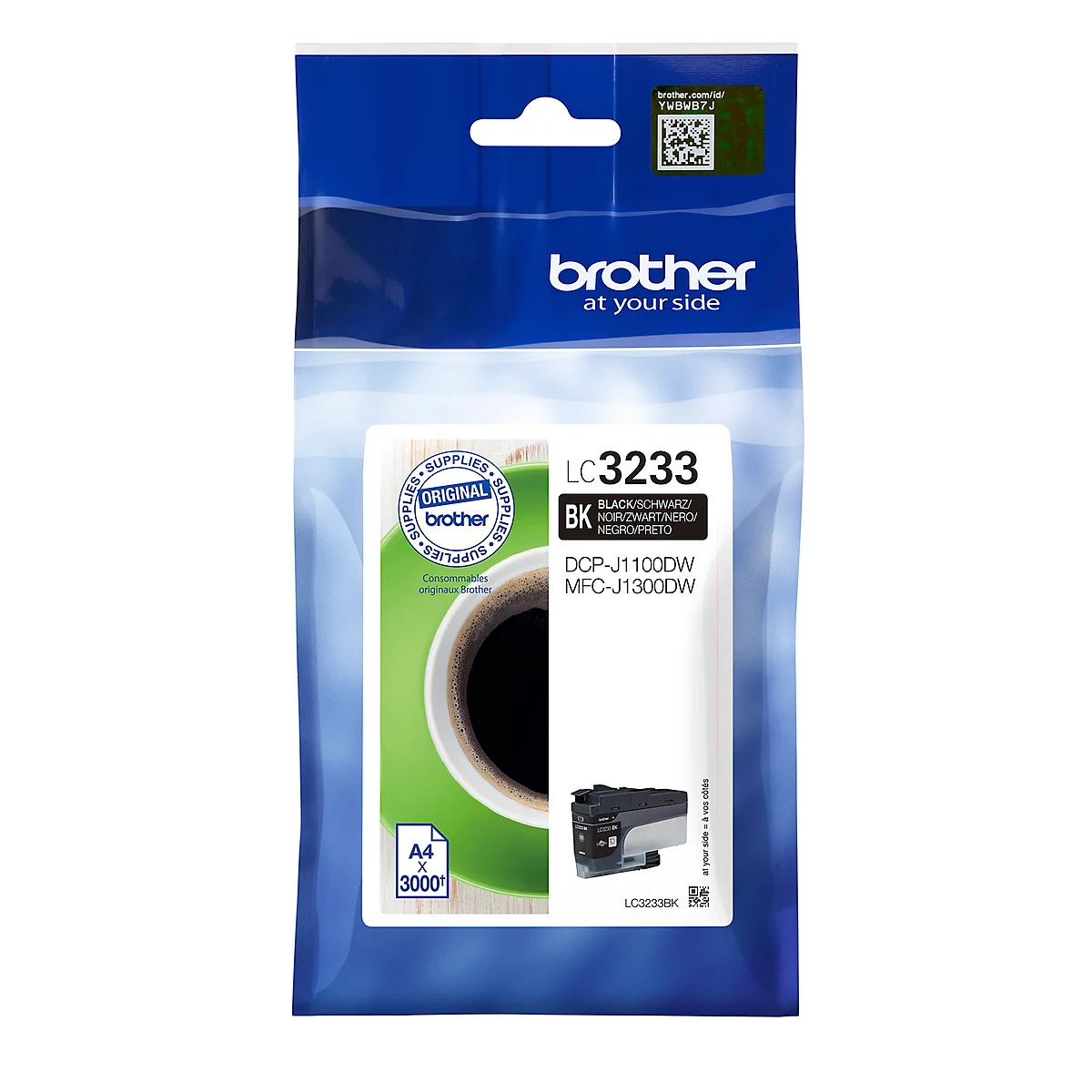 Cartouche d'imprimante LC-3233BK Brother, noir, 3000 pages