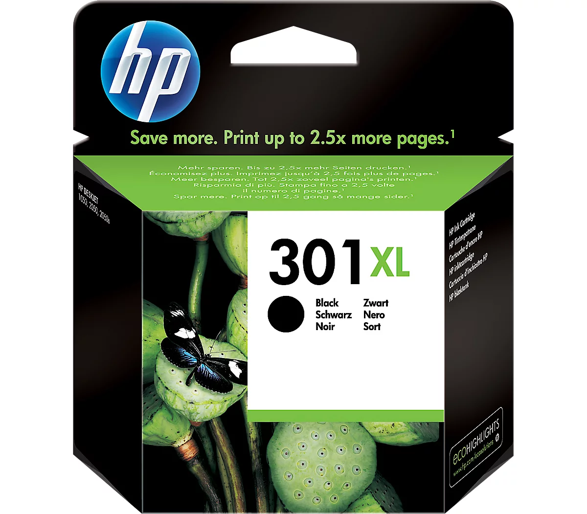 Propre marque compatible avec HP 301 (CH561EE + CH562EE) Cartouche d'encre  Noir + 3