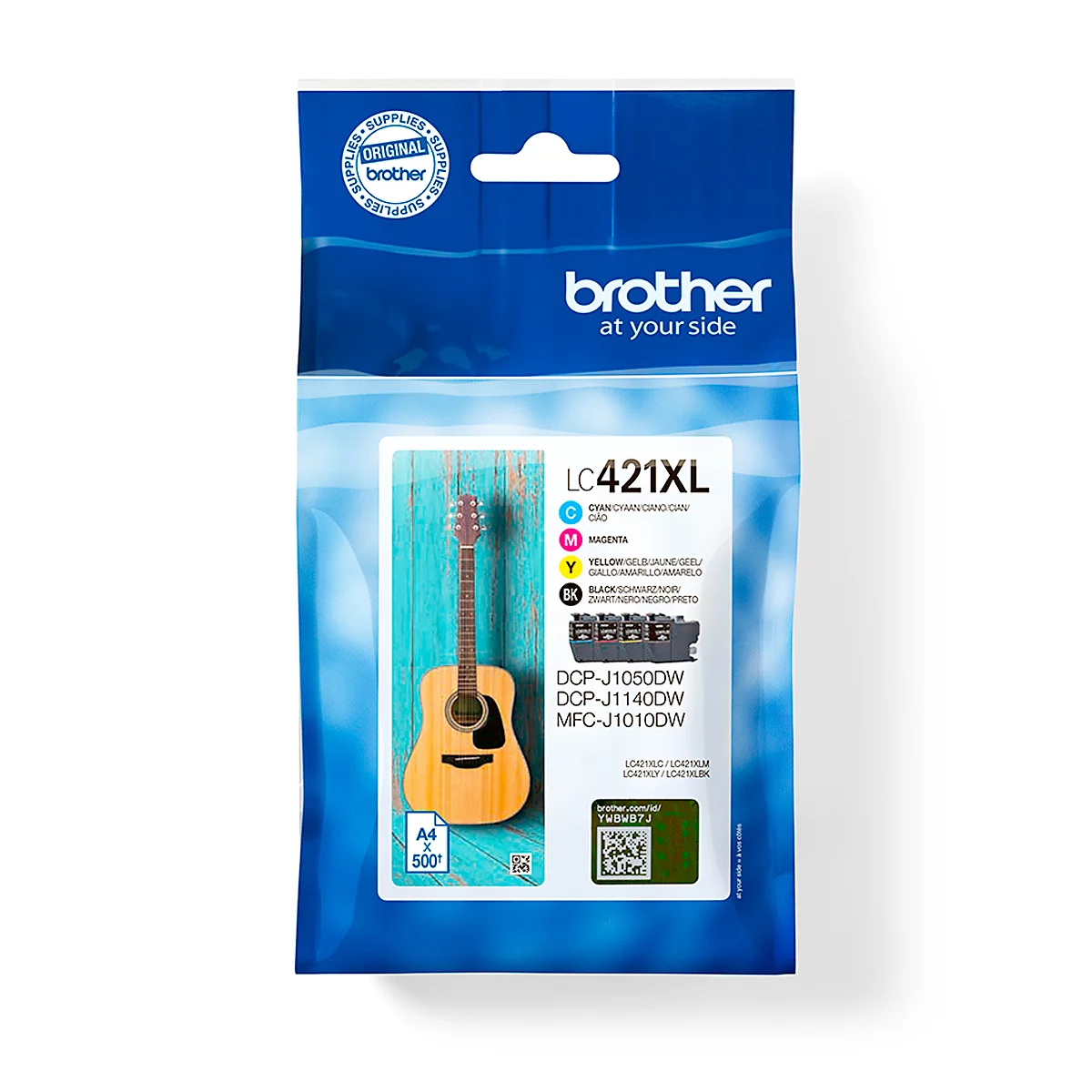 Cartouches d'encre originales Brother LC-421XL CMYK, Mixpack, noir, cyan, magenta, jaune