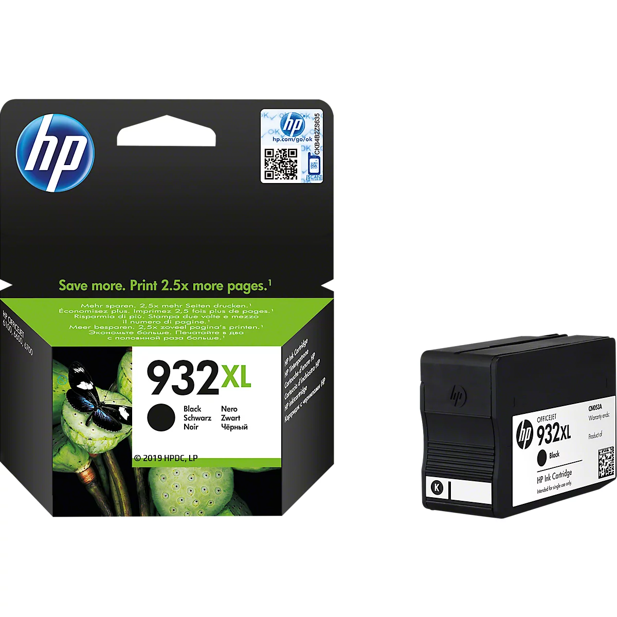 Cartouches d'encre originales HP 932XL/933XL CMYK, Mixpack, cyan, magenta, jaune, noir