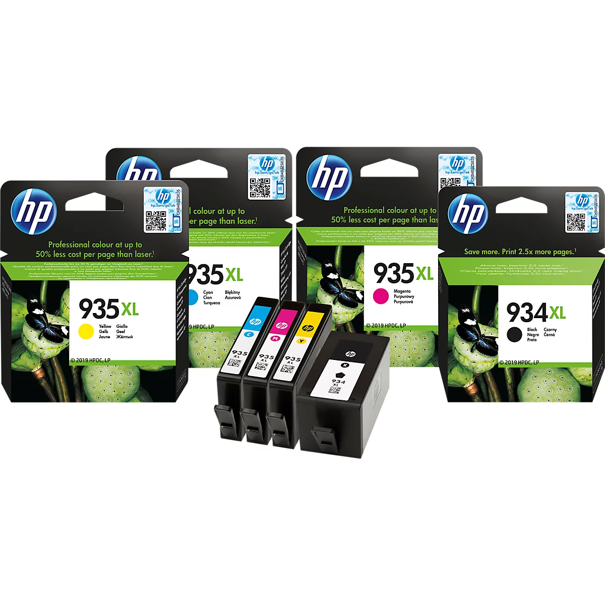 Cartouches d'encre originales HP 934XL/935XL CMYK, Mixpack, cyan, magenta, jaune, noir