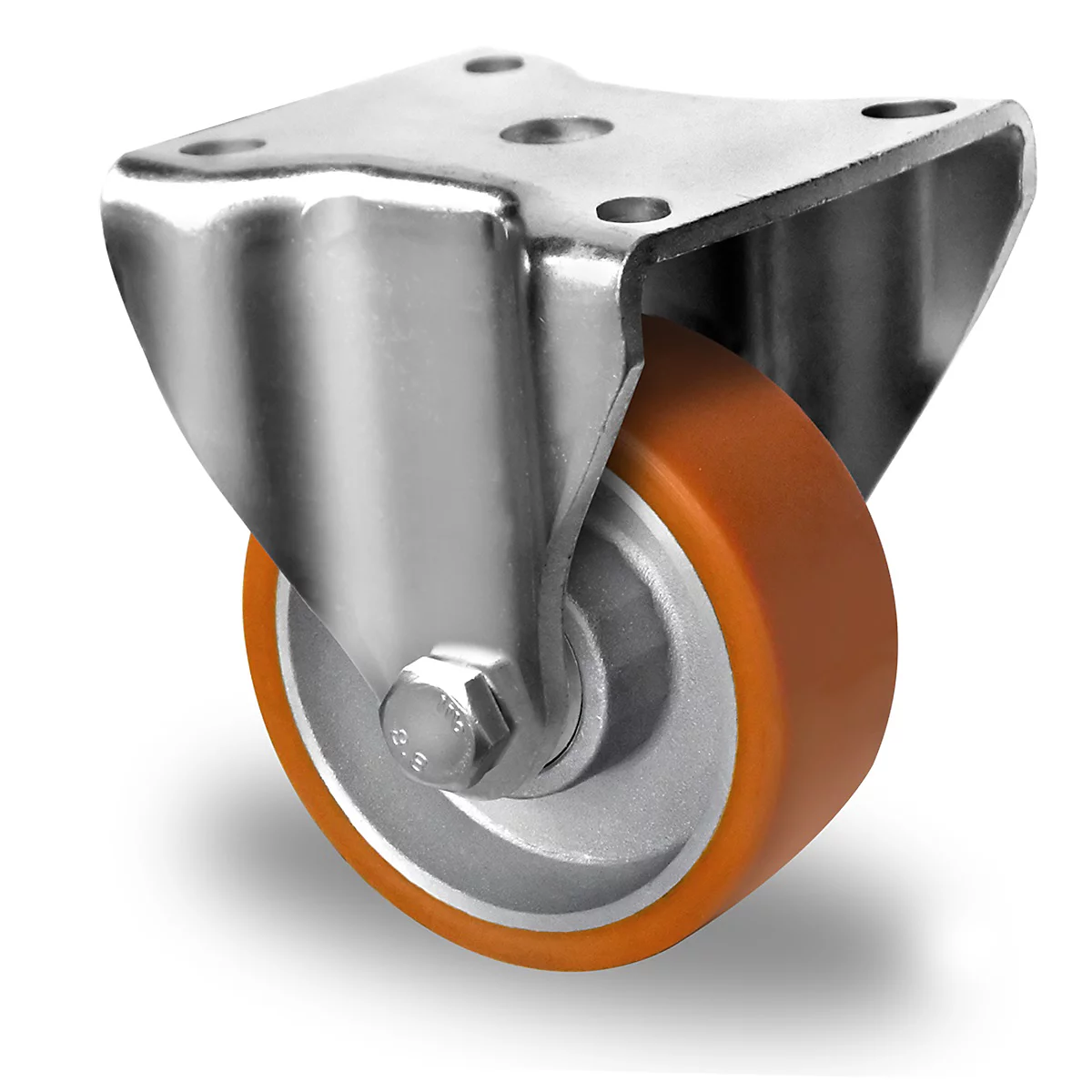 CASCOO bokwiel DAU5, met wiel ø 100 mm x B 40 mm, aluminium velg, polyurethaan loopvlak, bruin, dubbele kogellager, tot 250 kg