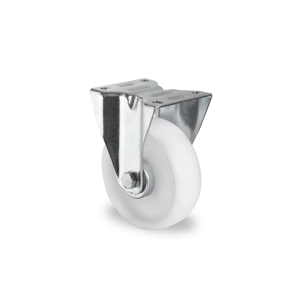 CASCOO Bokwiel N0N0, met wiel ø 200 mm x B 50 mm, polyamide velg, polyamide loopvlak, naturel/wit, rollager, tot 300 kg