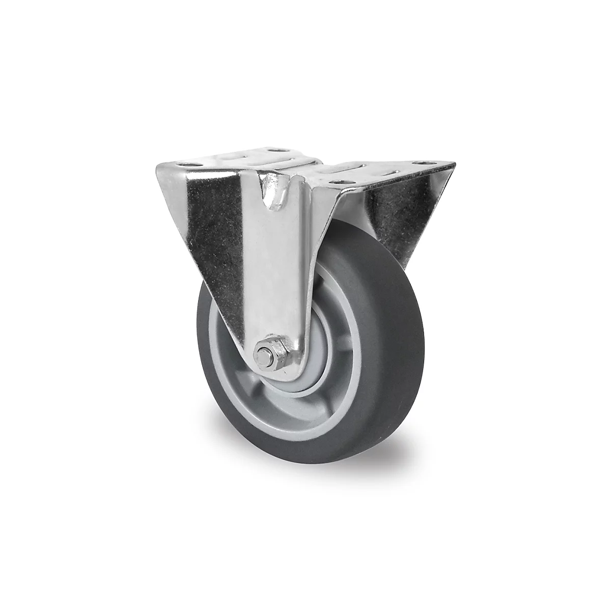 CASCOO Bokwiel P2G2, met wiel ø 100 mm x B 32 mm, velg van polypropyleen, loopvlak van elastomeer, grijs, kogelgelagerd, tot 130 kg