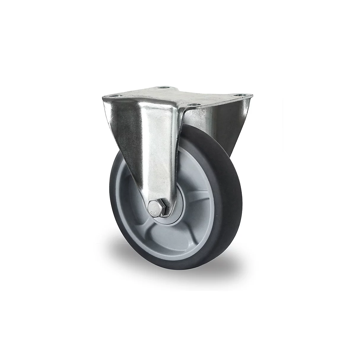 CASCOO Bokwiel P2G2, met wiel ø 160 mm x B 40 mm, velg van polypropyleen, loopvlak van elastomeer, grijs, kogelgelagerd, tot 200 kg