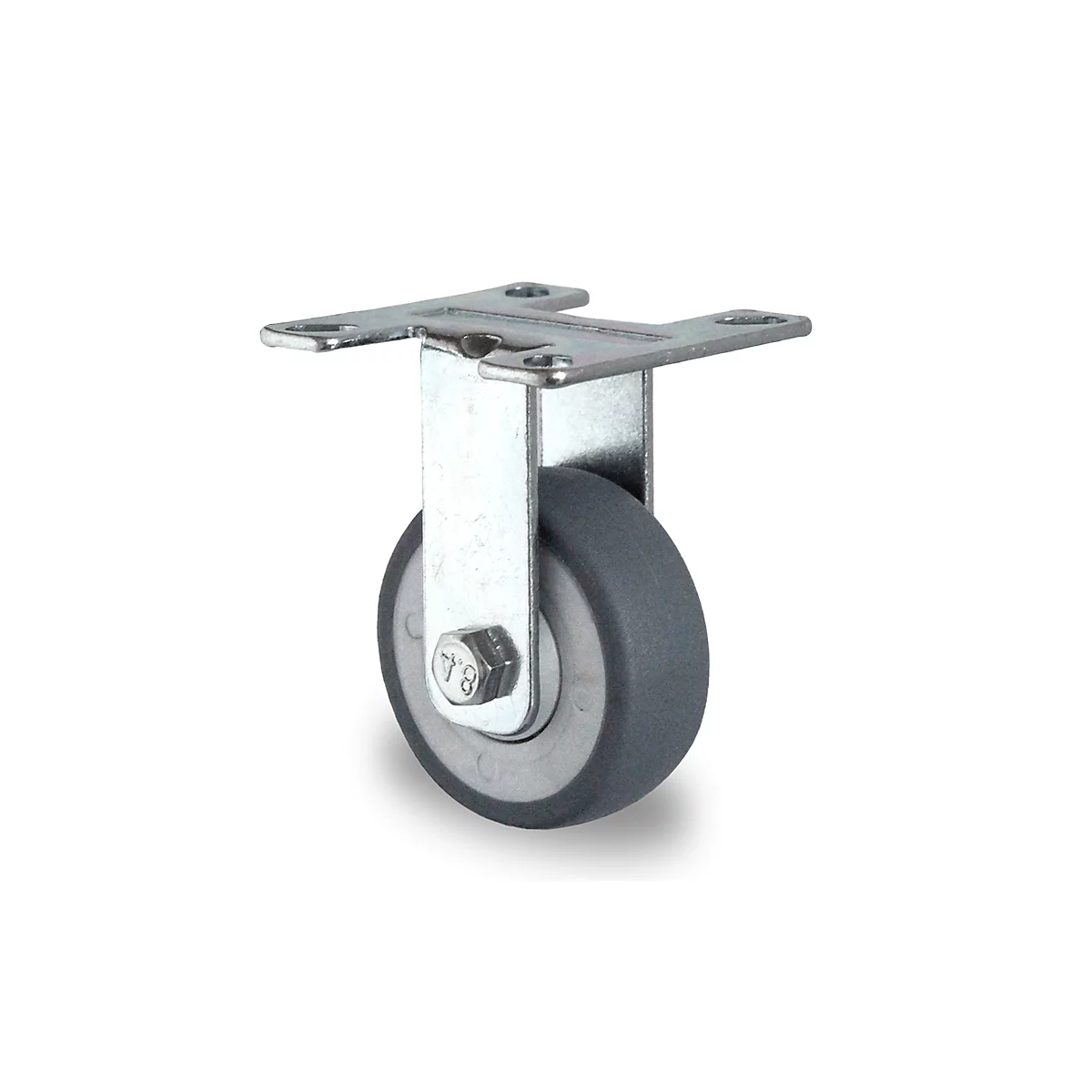 CASCOO Bokwiel P2T2, met wiel ø 50 mm x B 19 mm, velg van polypropyleen, loopvlak van elastomeer, grijs, kogelgelagerd, tot 50 kg