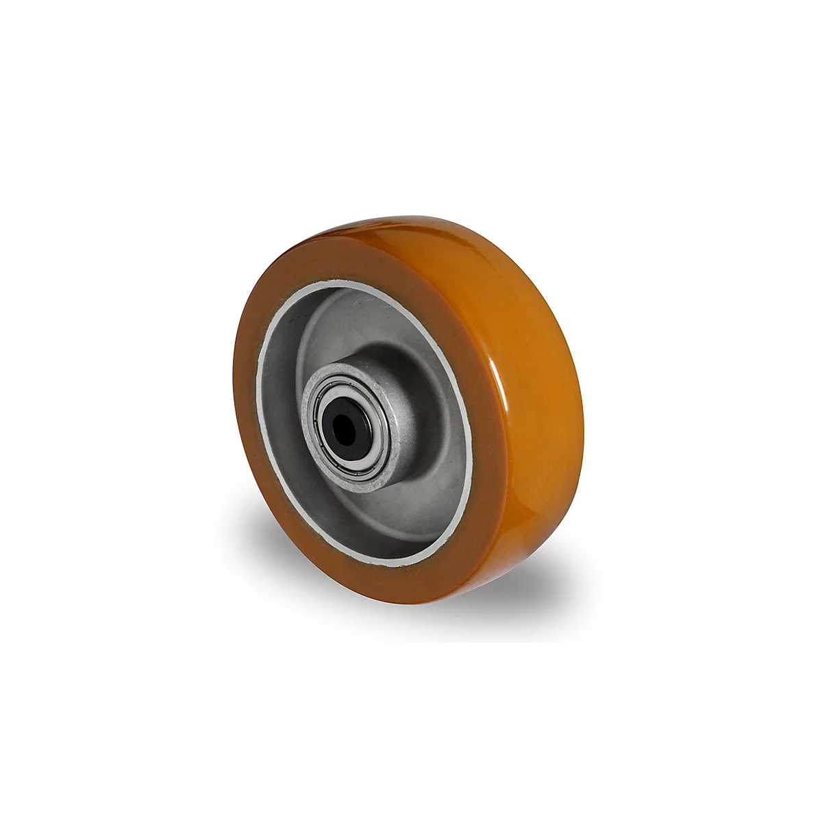 CASCOO inbouwwiel AAU5, met wiel ø 100 mm x B 40 mm, aluminium velg, polyurethaan loopvlak, bruin, dubbele kogellagering, tot 250 kg