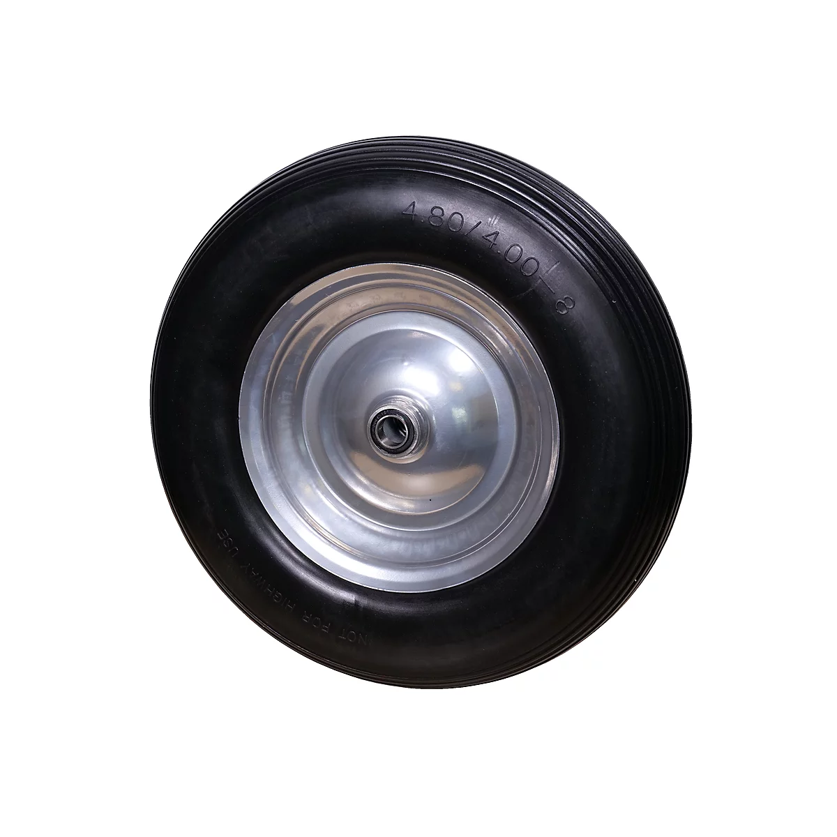 CASCOO Roue encastrée SPWK, avec ø de roue 400 mm x L 90 mm, jante en acier, bande de roulement en polyuréthane, noir, roulement à rouleaux, jusqu'à 200 kg